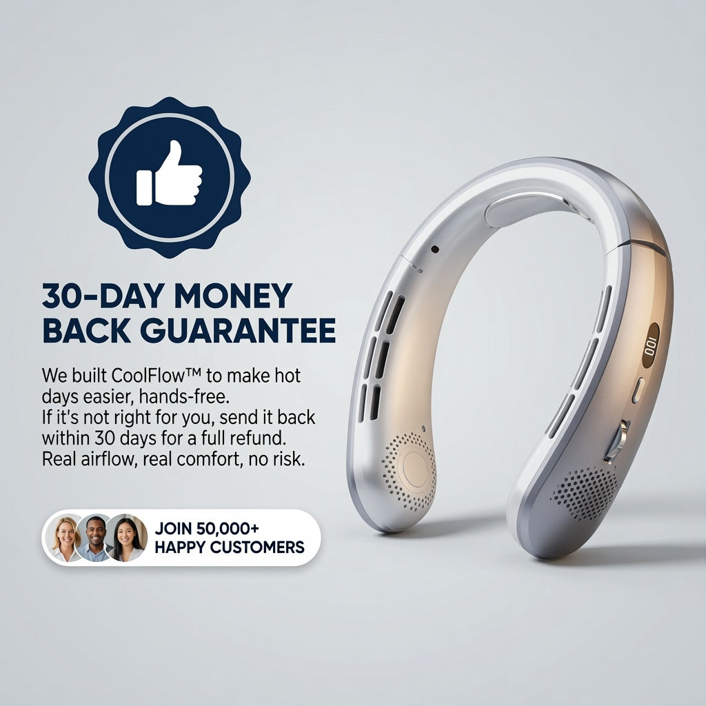 CoolFlow™ Neck Fan | 360° Hands-Free Cooling Comfort