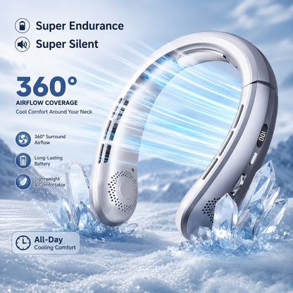 CoolFlow™ Neck Fan | 360° Hands-Free Cooling Comfort